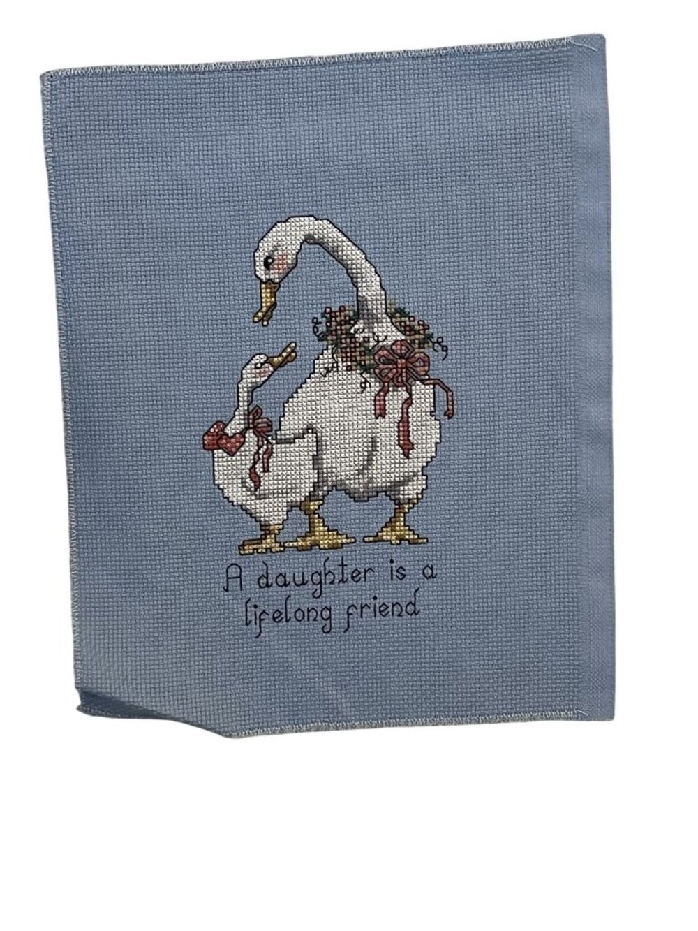 Vintage 90's Goose Cross Stitch Daughter Is A Friend 7"